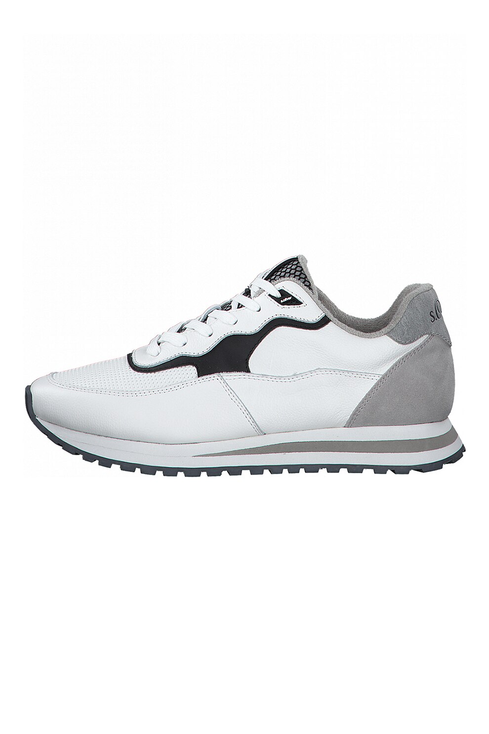 s.Oliver, Pantofi sport low-top de piele cu model contrastant