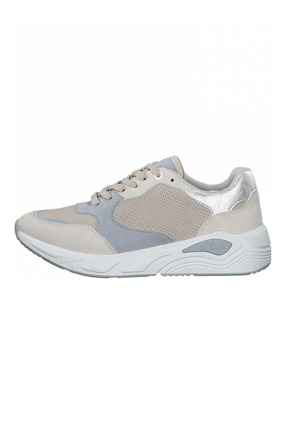 s.Oliver, Pantofi sport de piele ecologica cu detalii perforate