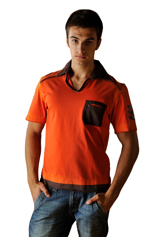 Tricou barbati cu maneca scurta, Tuareg, Model 5, Caramiziu