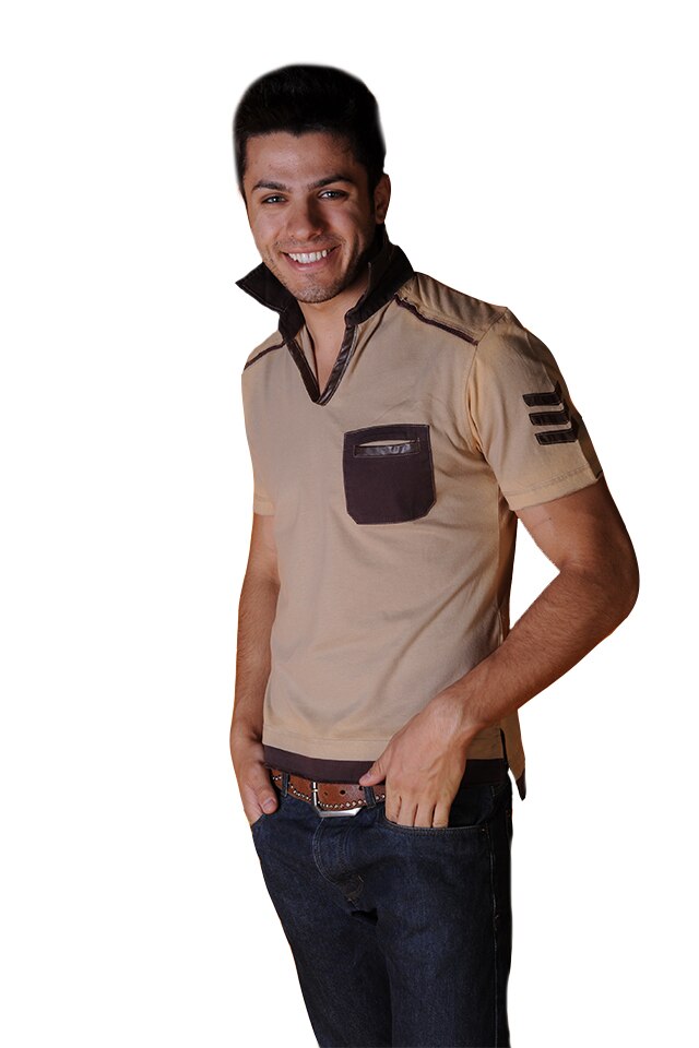 Tricou barbati cu maneca scurta, Tuareg, Model 5, Bej