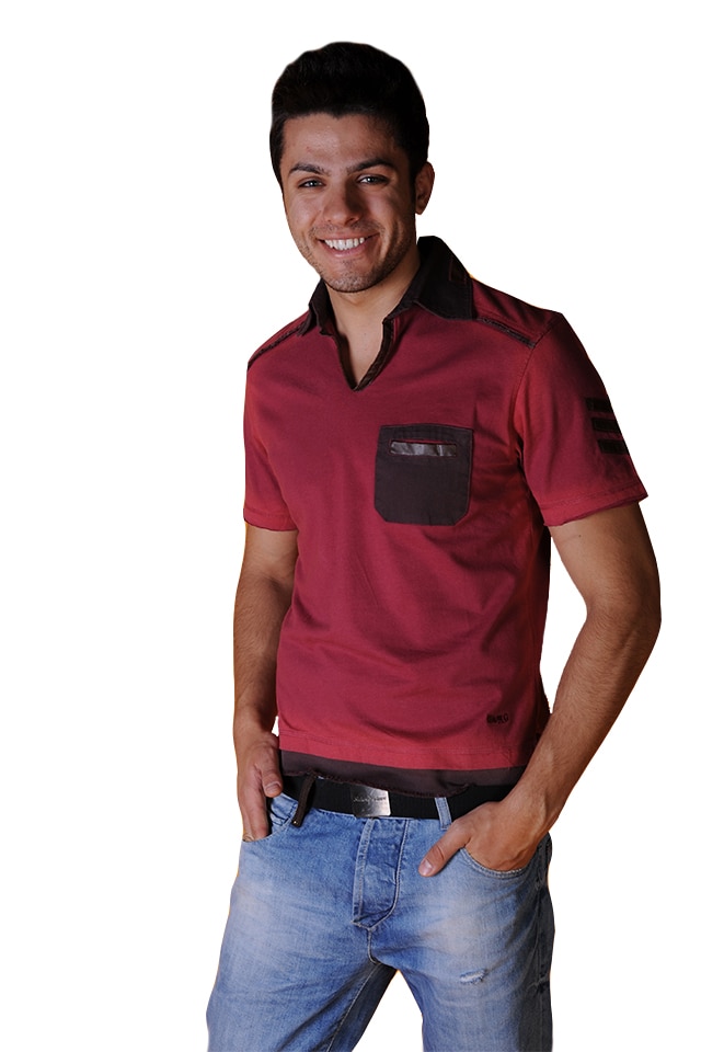 Tricou barbati cu maneca scurta, Tuareg, Model 5, Bordo