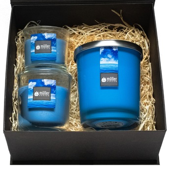 Set 3 lumanari cadou Magic- Sea Breeze Set 3 lumanari cadou Magic- Sea Breeze