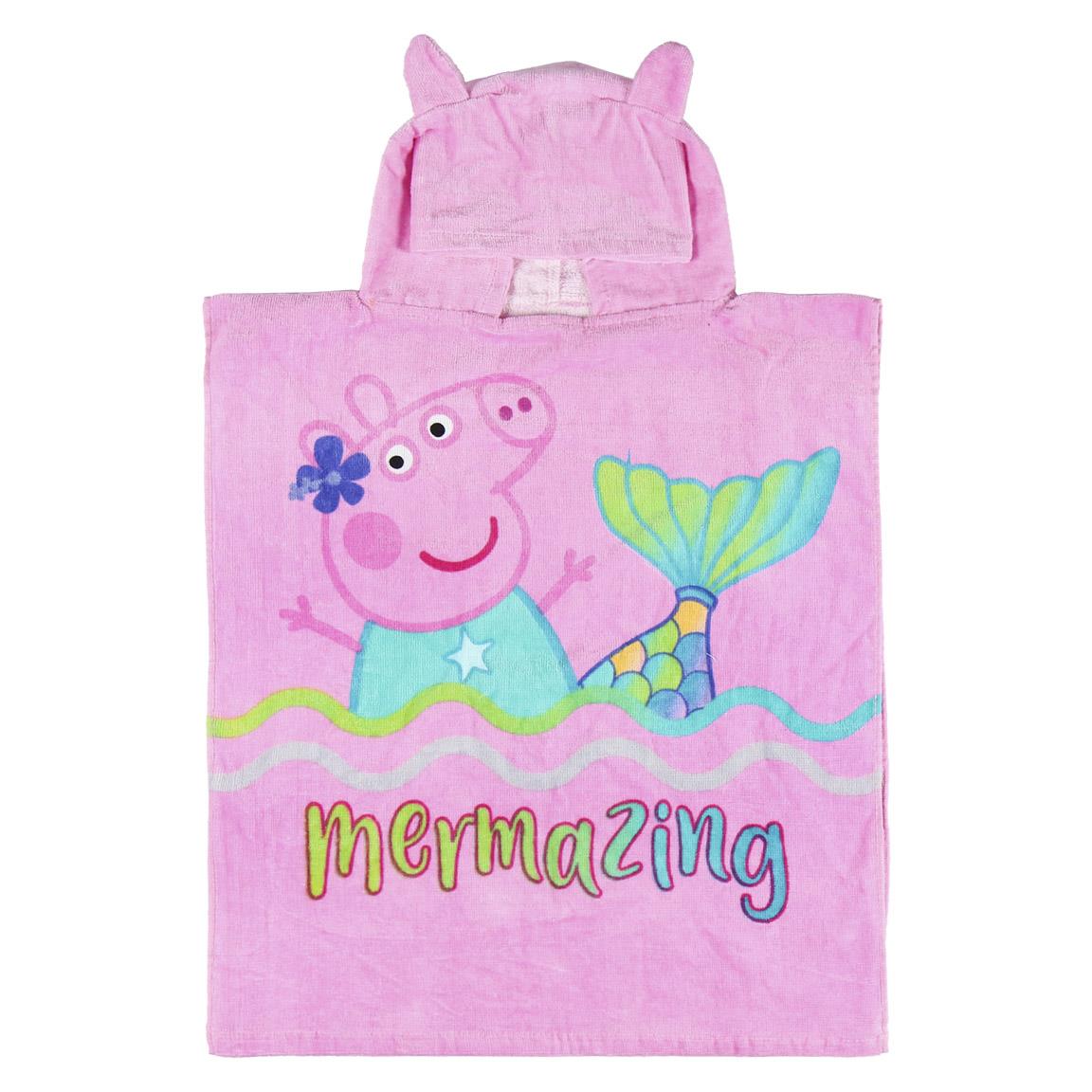 Prosop poncho cu gluga, Peppa Pig, 50 x 115 cm