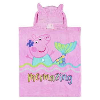 Prosop poncho cu gluga, Peppa Pig, 50 x 115 cm Prosop poncho cu gluga, Peppa Pig, 50 x 115 cm