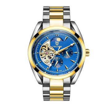 Ceas barbatesc Tevise CS1265, automatic, otel inoxidabil, argintiu, cadran albastru Ceas barbatesc Tevise CS1265, automatic, otel inoxidabil, argintiu, cadran albastru