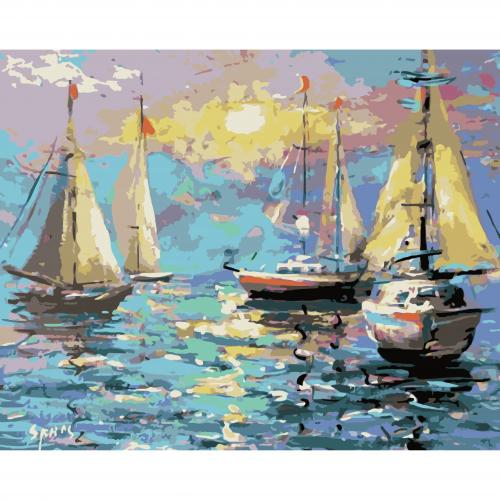 Set Pictura pe numere 40x50 cm, Panza din bumbac pe rama de lemn (PDP-158)