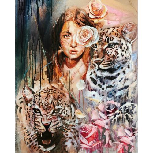 Set Pictura pe numere 40x50 cm, Panza din bumbac pe rama de lemn (PDP-239)