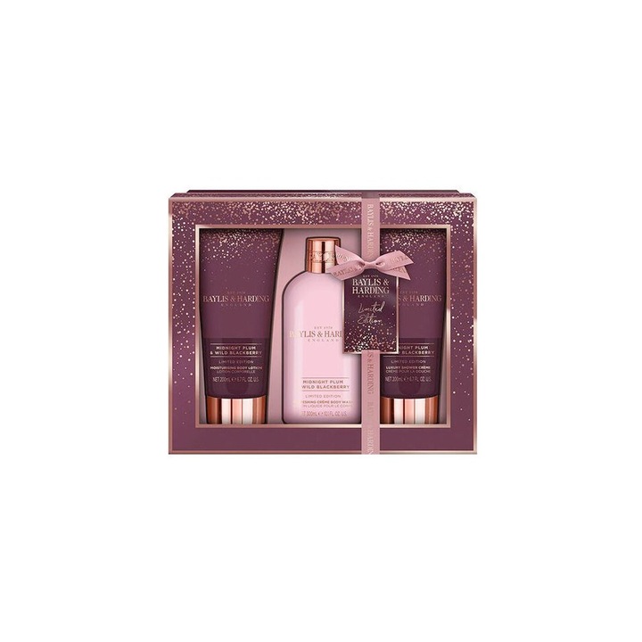 Set gel de dus BAYLIS, Midnight Plum & Wild Blackberry, 300 / 200 ml