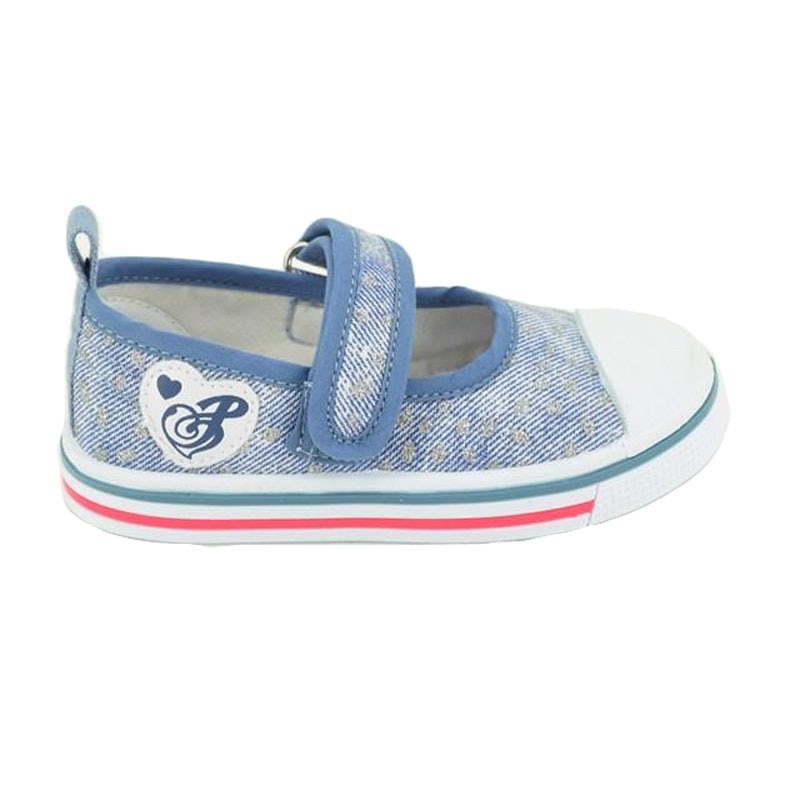 Pantofi fete sport din material textil, Albastru / Argintiu