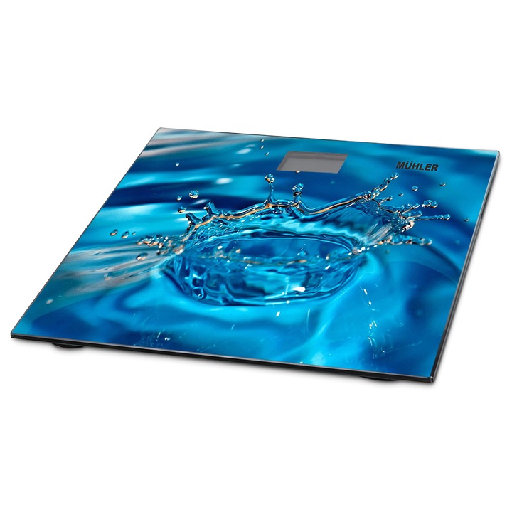 Електронен кантар Muhler MSC3077, Water Drop, 180кг, Син