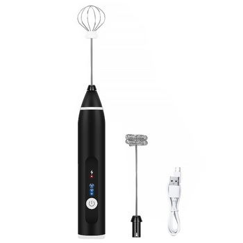 Mini Mixer cu acumulator incorporat cu 2 teluri interschimbabile, 3 trepte de viteza pentru a face spuma de lapte la cafea si amestecare Oualor, Leexo Mini Mixer cu acumulator incorporat cu 2 teluri interschimbabile, 3 trepte de viteza pentru a face spuma de lapte la cafea si amestecare Oualor, Leexo