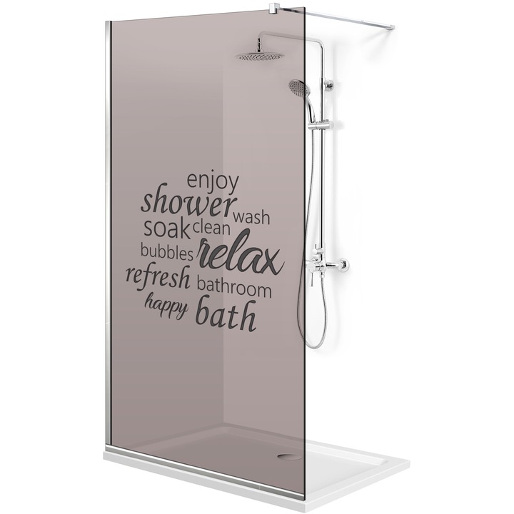 Aqua Roy ® INOX 100x195 cm zuhanyfal, fekete Relax modell, 8 mm bronz biztonsági üveg, vízkő elleni kezeléssel