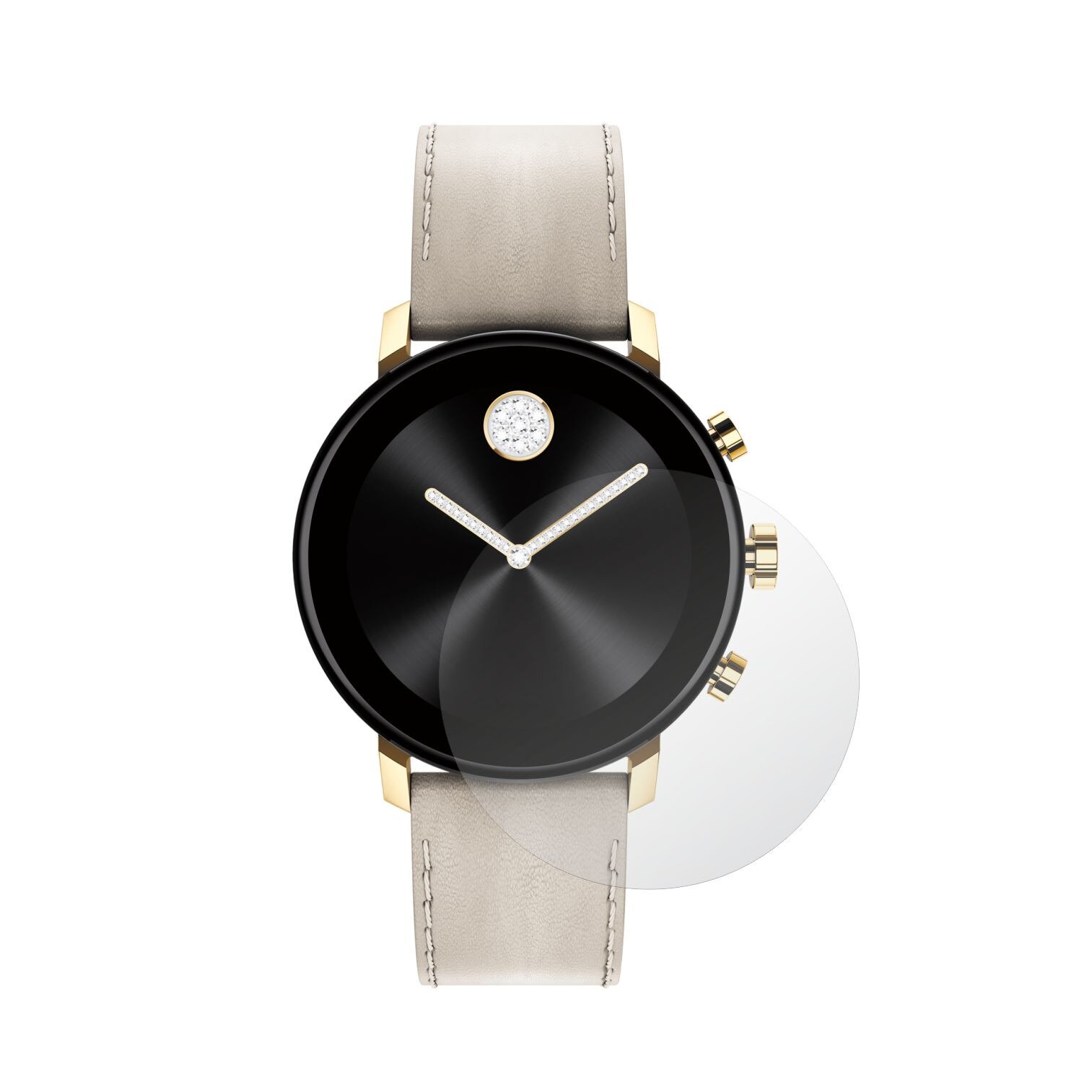 Set 4X Folie Protectie Ecran pentru Smartwatch Movado Connect 2, Invisible Skinz HD, Siliconica Ultra-Clear cu Acoperire Totala, Adeziva si Flexibila