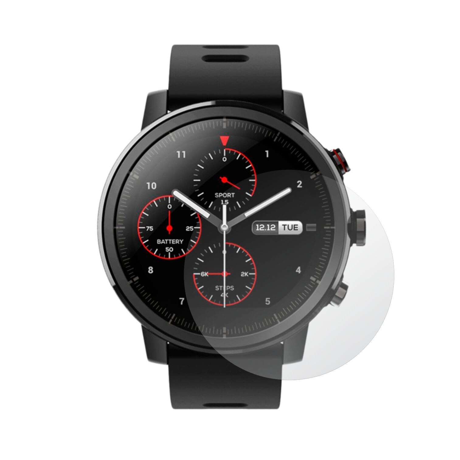 Set 4X Folie Protectie Ecran pentru Smartwatch Xiaomi Amazfit Stratos +, Invisible Skinz Matte, Siliconica Mata Anti-Amprenta, Anti-Reflex, Adeziva si Flexibila