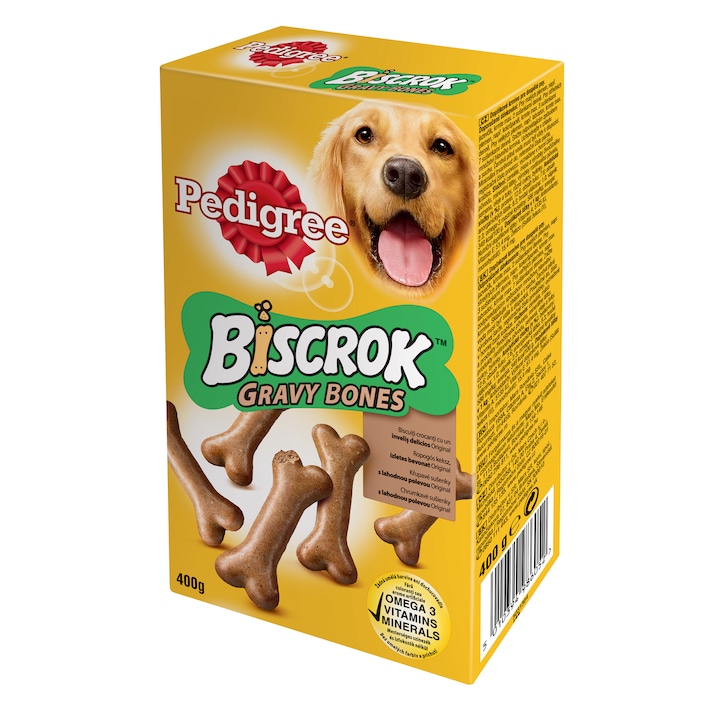 Бисквити за кучета Pedigree Biscrok Gravy Bones, 12 x 400 гр
