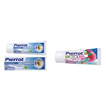 Pachet promo Pierrot: Pasta de dinti pentru albirea dintilor, 75 ml + Pasta de dinti Piwy pentru copii, 30 ml Pachet promo Pierrot: Pasta de dinti pentru albirea dintilor, 75 ml + Pasta de dinti Piwy pentru copii, 30 ml