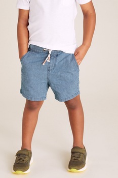 Marks & Spencer, Pantaloni scurti de denim in dungi cu snur, albastru inchis/alb Marks & Spencer, Pantaloni scurti de denim in dungi cu snur, albastru inchis/alb