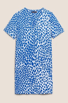 Marks & Spencer, Rochie dreapta cu decolteu in V, Albastru royal/Alb, 42 Marks & Spencer, Rochie dreapta cu decolteu in V, Albastru royal/Alb, 42