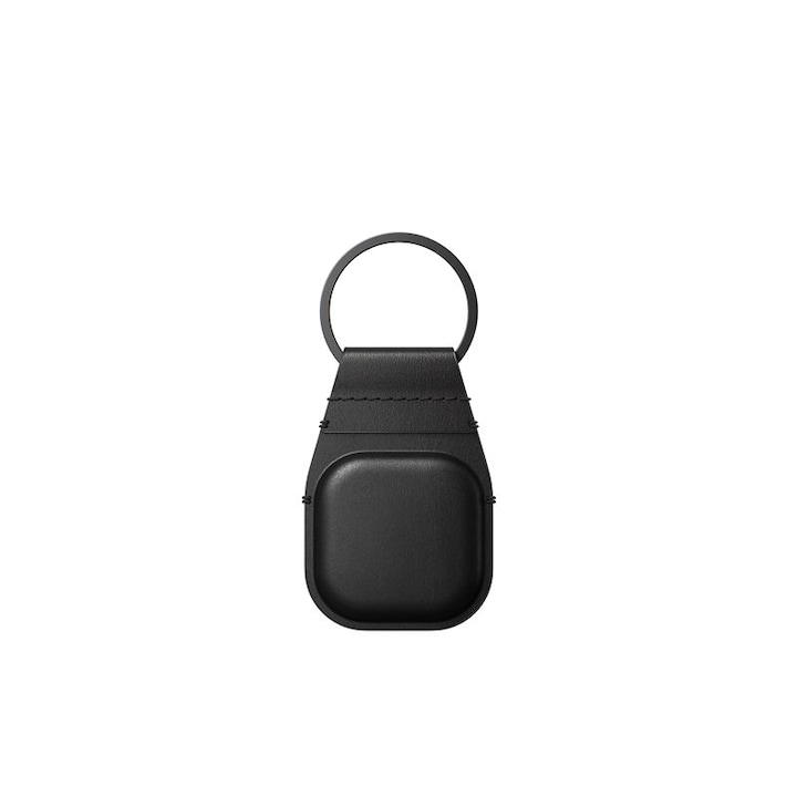 Husa de protectie tip breloc NOMAD Leather Keychain compatibila cu Apple AirTag Black