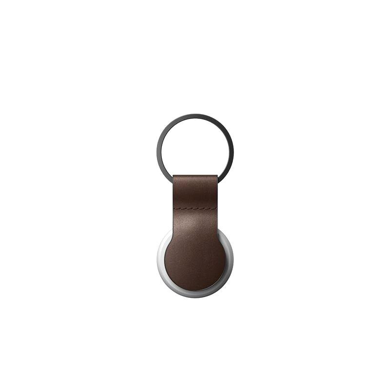 Suport tip breloc NOMAD Leather Loop compatibil Apple AirTag, Adeziv 3M, Brown