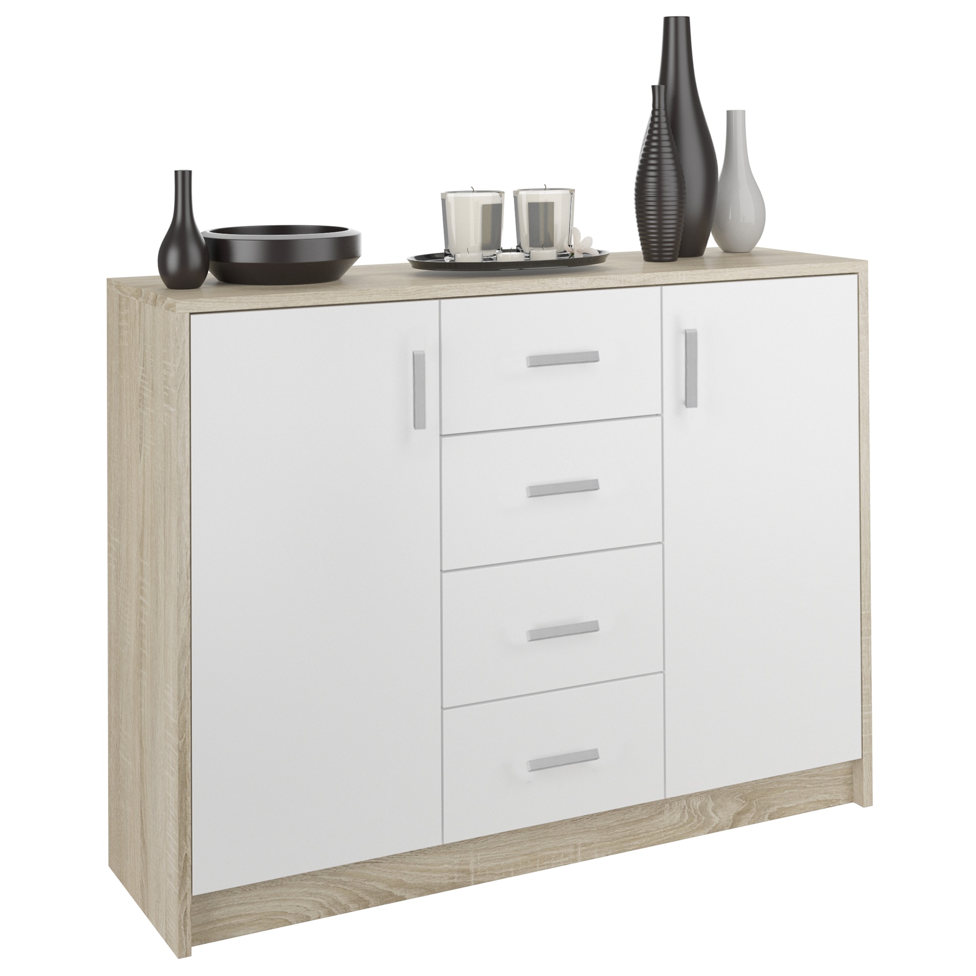 Comoda moderna, PVC, U-1 MIX SONOMA, 85x35x110