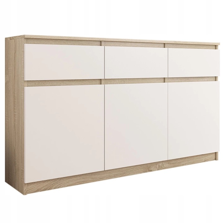 Comoda moderna, PVC, S-3 MIX SONOMA, 98x40x120