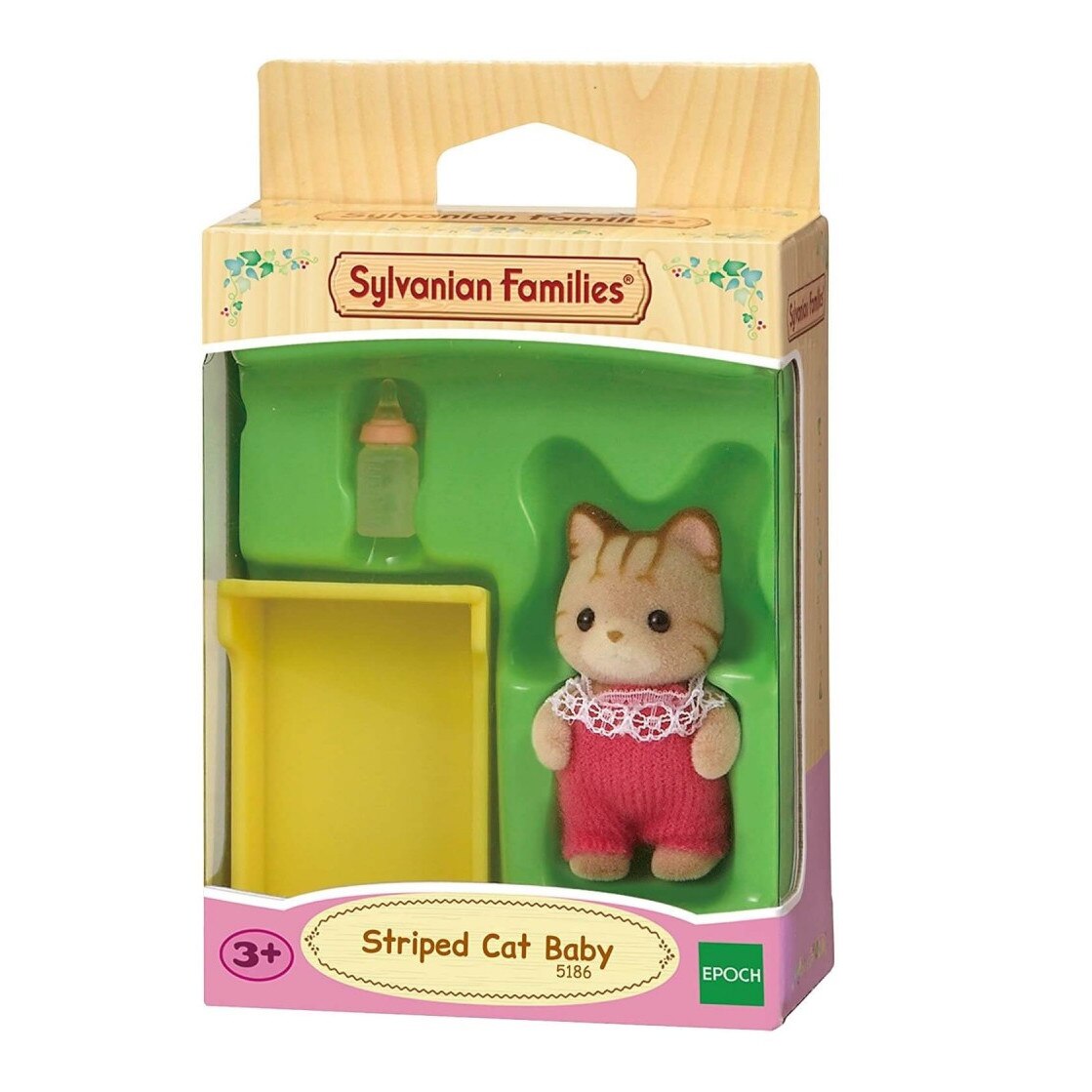 Figurina Sylvanian Families 5186, bebelus pisica cu dungi