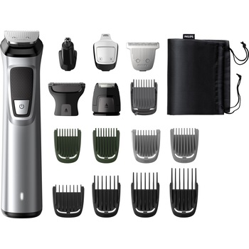 Aparat de tuns barba si parul 16 in 1 Philips Multigroom MG7736/15, lame metalice cu auto-ascutire, 9 piepteni, rezistent la dus, husa, Negru / Argintiu Aparat de tuns barba si parul 16 in 1 Philips Multigroom MG7736/15, lame metalice cu auto-ascutire, 9 piepteni, rezistent la dus, husa, Negru / Argintiu