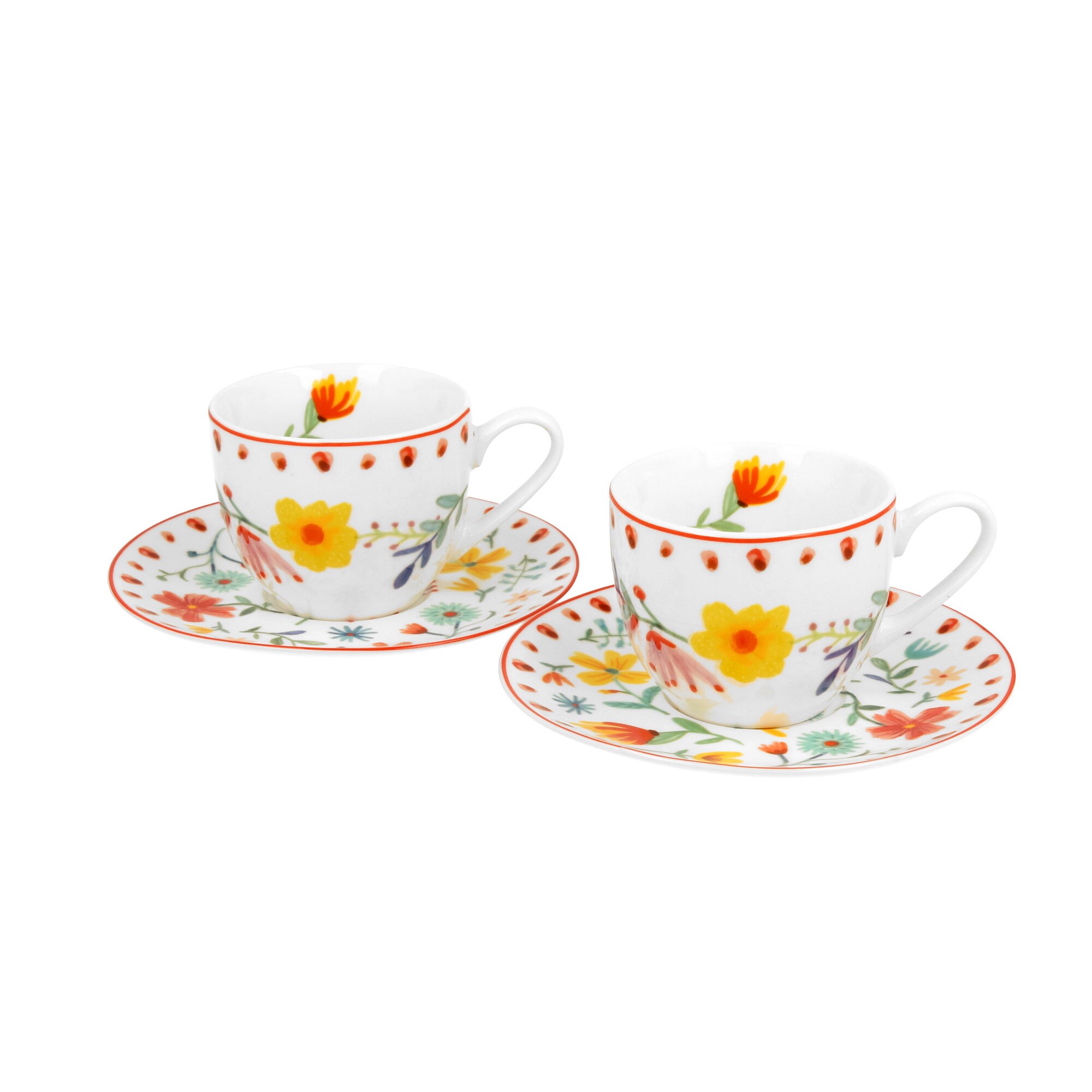 Set de 2 cesti pentru espresso, din portelan, Pastel