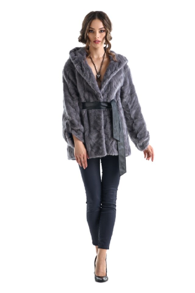 Haina din blana de vizon 291 G, Gri