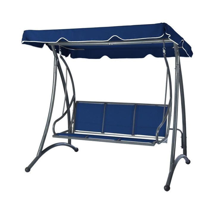 Градинска люлка, 3 места, Синя, 194x119x170 см