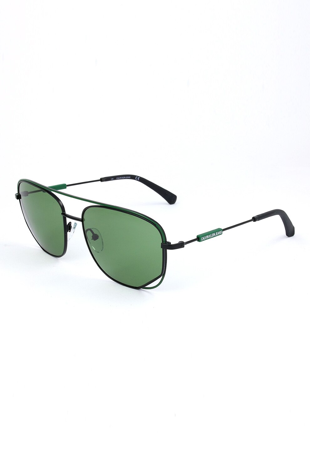 CALVIN KLEIN JEANS, Ochelari de soare aviator, Negru/Verde, 56-17-140 Standard