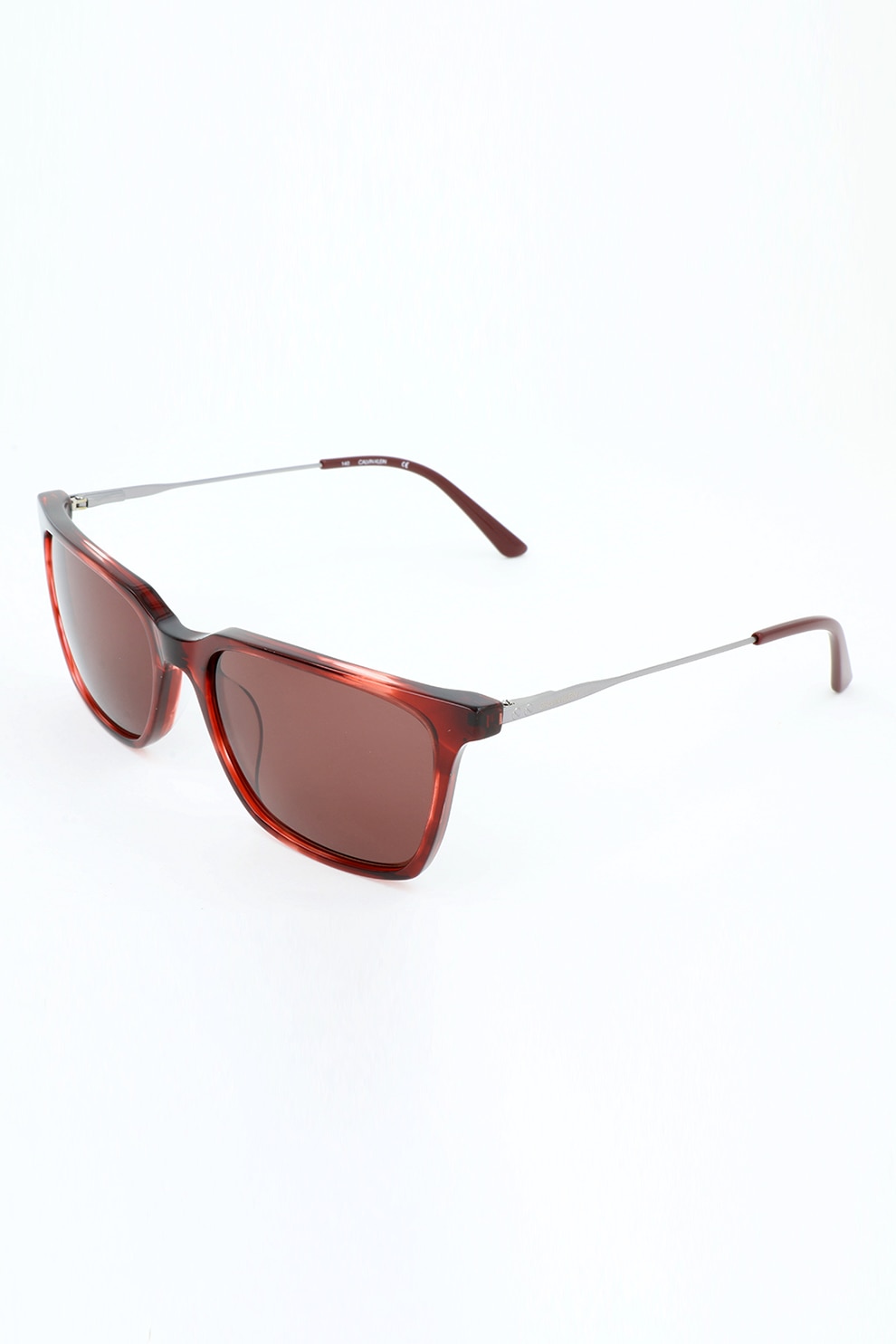 CALVIN KLEIN JEANS, Ochelari de soare unisex cu rama metalica, Rosu Bordeaux, 56-17-140 Standard