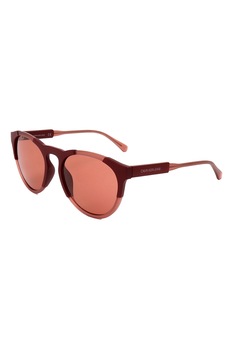 CALVIN KLEIN JEANS, Ochelari de soare rotunzi cu detalii contrastante, Rosu bordeaux/Oranj, 55-19-140 Standard CALVIN KLEIN JEANS, Ochelari de soare rotunzi cu detalii contrastante, Rosu bordeaux/Oranj, 55-19-140 Standard