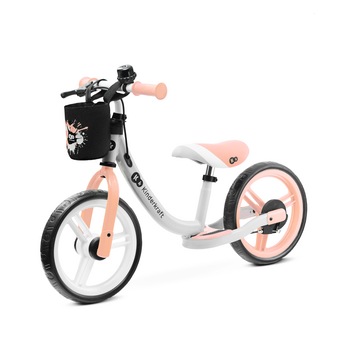 Bicicleta fara pedale Kinderkraft, SPACE Peach Coral, 12 Bicicleta fara pedale Kinderkraft, SPACE Peach Coral, 12