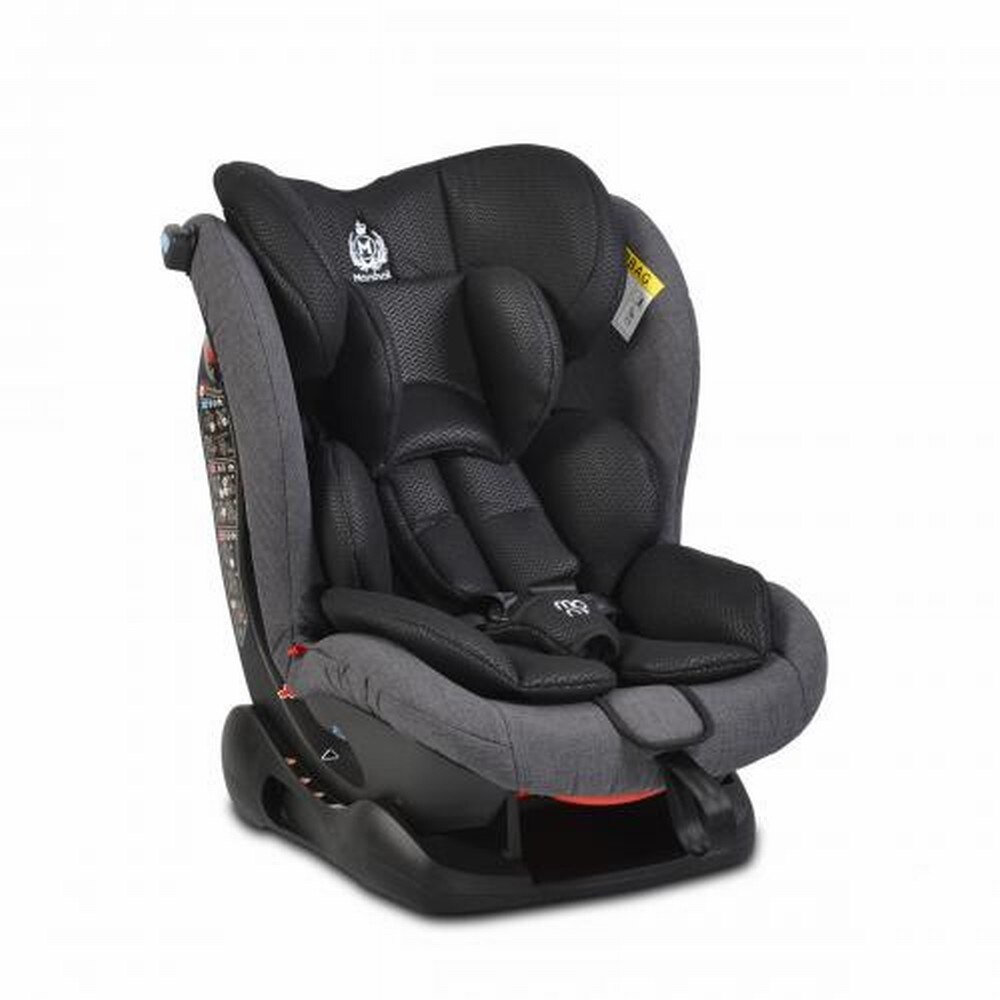 Scaun auto Marshal, gri inchis, protectii laterale duble, perna detasabila, tetiera reglabila, prindere in 5 puncte, 0-36 kg
