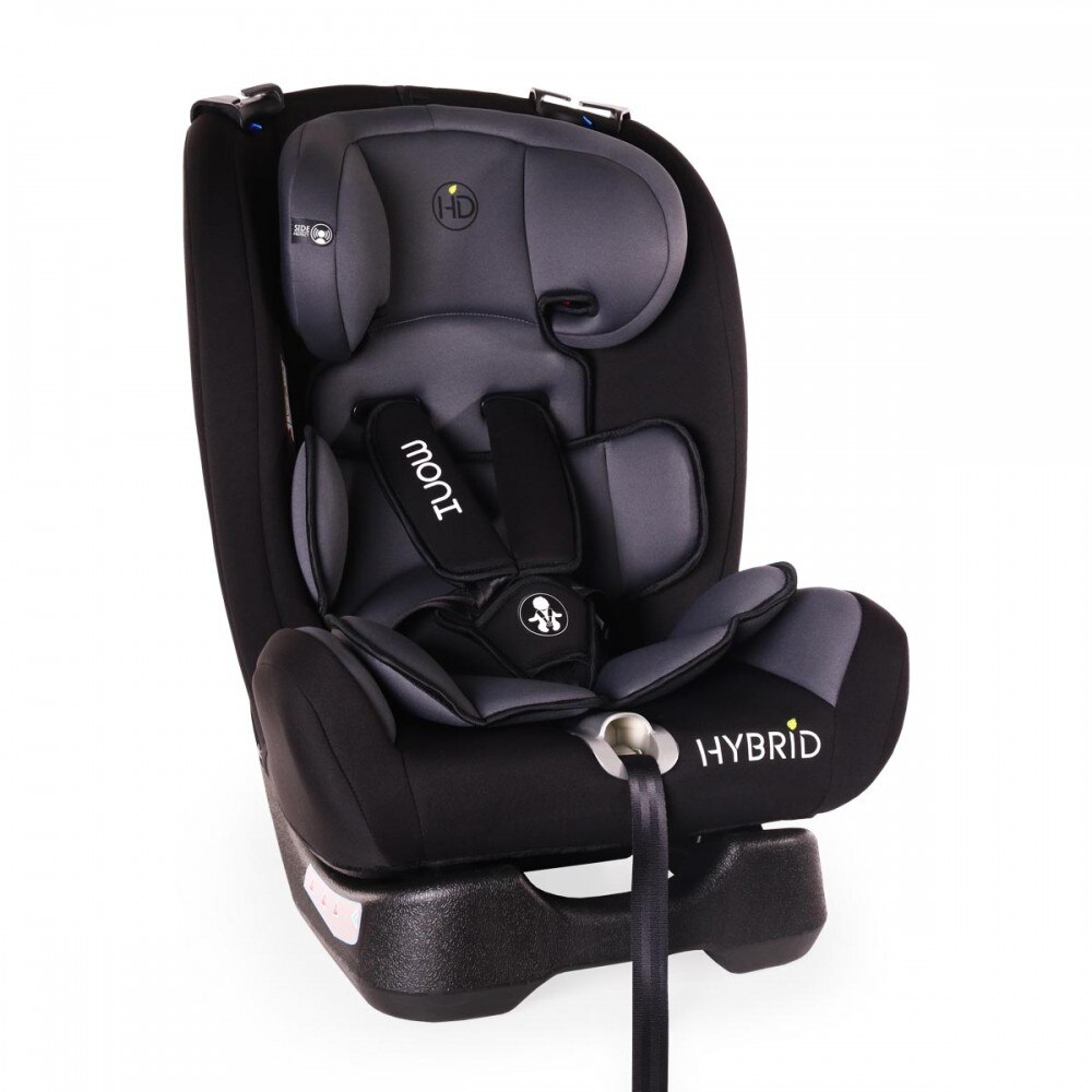 Scaun auto Hybrid, negru, protectii laterale duble, perna detasabila, tetiera reglabila, prindere in 5 puncte, 0-36 kg
