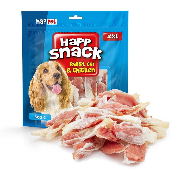 Recompense pentru caini, Urechi de iepure cu carne de pui, 500G/Pac