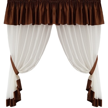 Perdea Decorint confectionata (PB.565), Ivory (unt), soft maro, 300 x 150 Perdea Decorint confectionata (PB.565), Ivory (unt), soft maro, 300 x 150