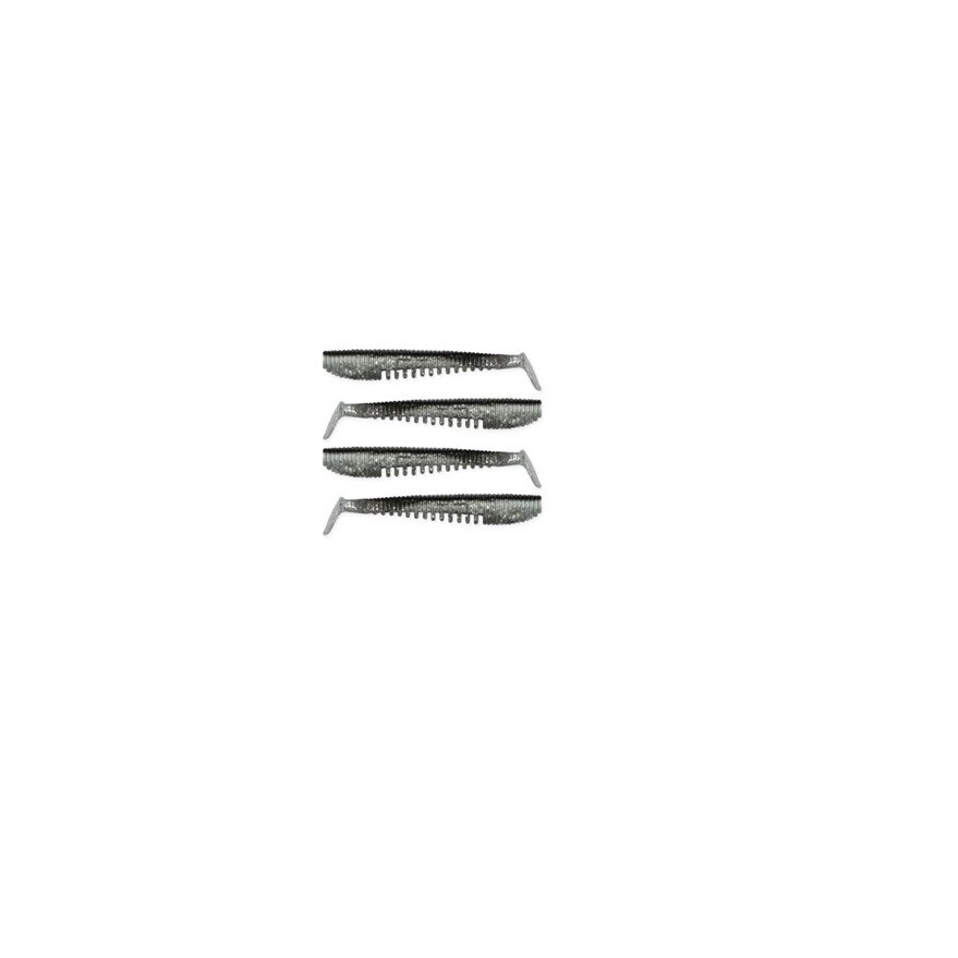 Set Shad-uri Impulse 10cm 4bucati Argintiu-Sclipici