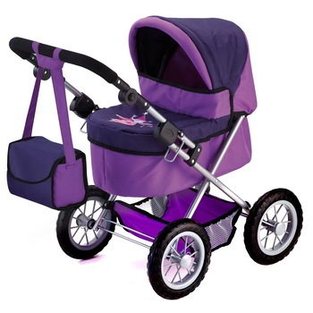 Carucior pentru papusi, Bayer Dolls Pram Trendy 13012AA, violet Carucior pentru papusi, Bayer Dolls Pram Trendy 13012AA, violet