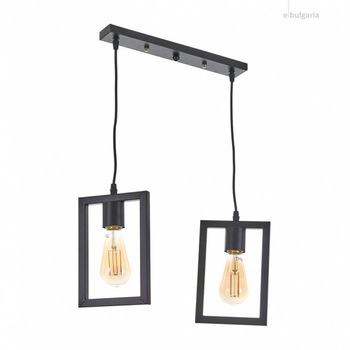 Corp de iluminat lustra, cu 2 pendule, 2xE27, pentru tavan, neagra, 1998/2BK Corp de iluminat lustra, cu 2 pendule, 2xE27, pentru tavan, neagra, 1998/2BK
