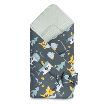 Paturica nou-nascut Sensillo Wafel Wrap Poiana Menta 75x75 cm Paturica nou-nascut Sensillo Wafel Wrap Poiana Menta 75x75 cm