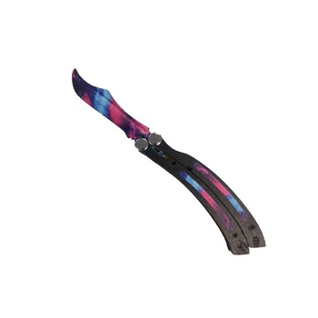 Cutit CS GO Butterfly din lemn Galaxy, multicolor, 25x4 cm Cutit CS GO Butterfly din lemn Galaxy, multicolor, 25x4 cm