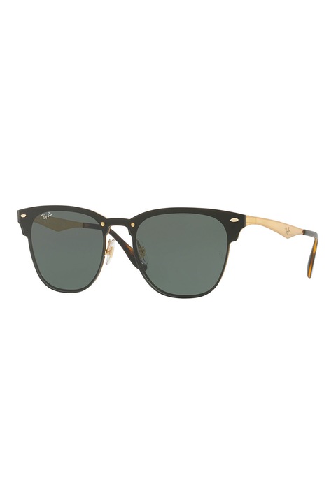 Ray-Ban, Унисекс слънчеви очила Clubmaster с метална рамка, Черен/Златист, 47-27-140 Standard