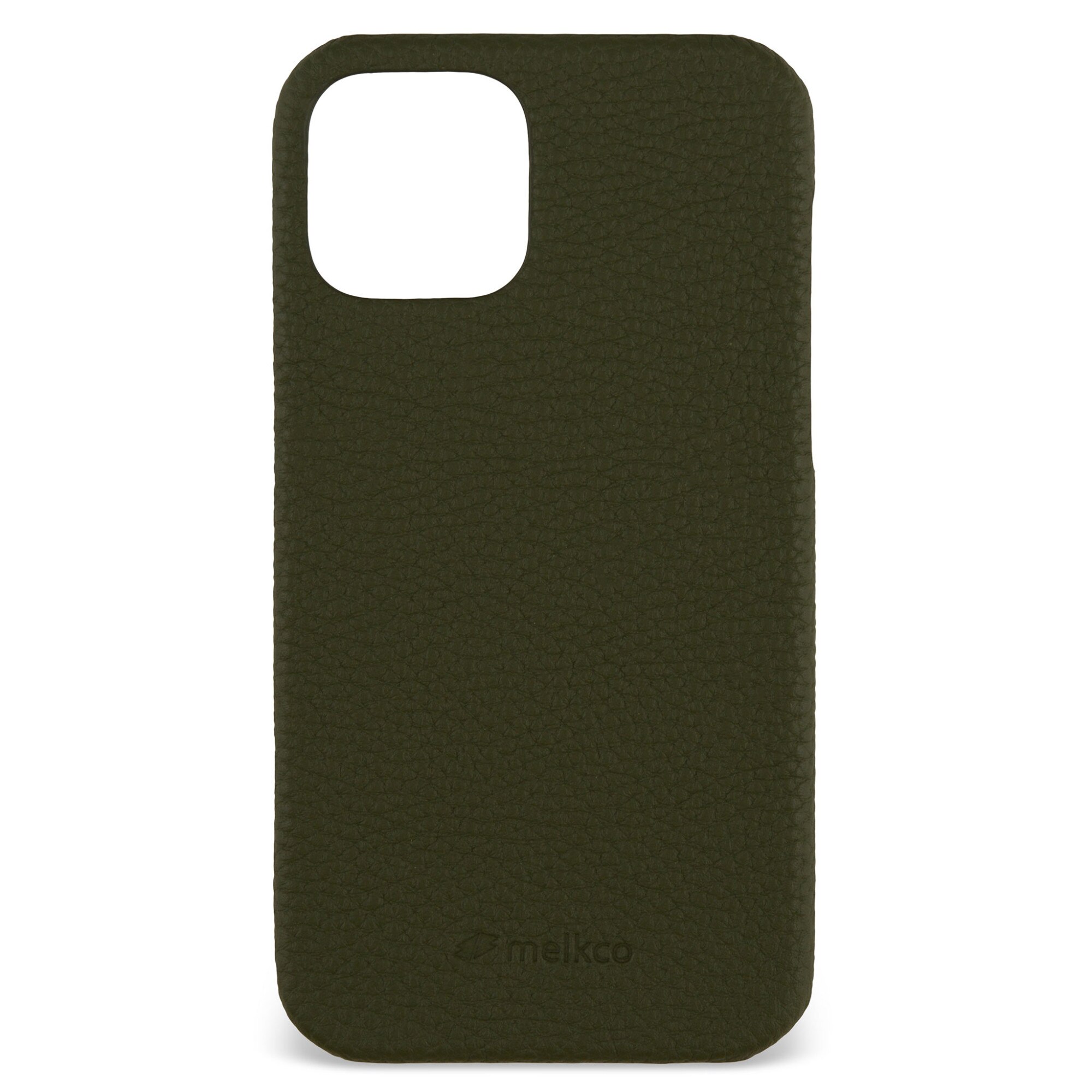 Husa din piele Melkco pentru iPhone 12, 12 Pro, Olive Green