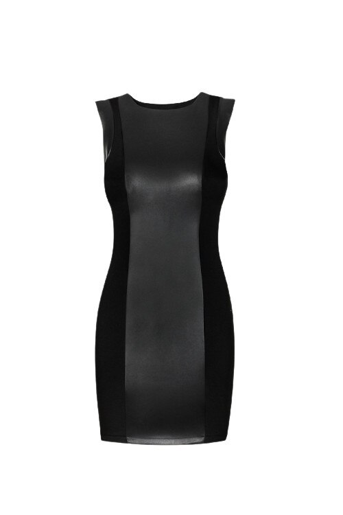 Rochie Ivon, mini, fara maneci, eleganta, negru, 44 EU