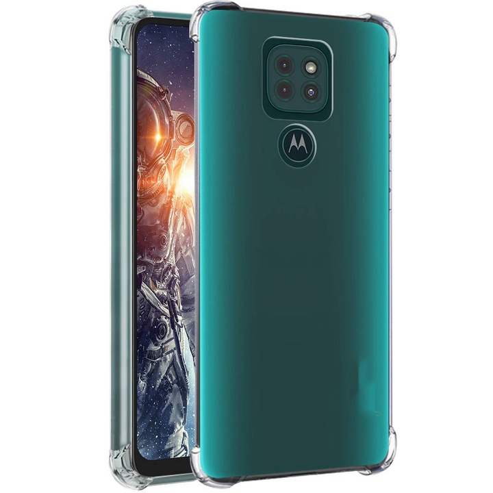 Husa compatibila cu Motorola Moto G9 Play, Protectie antisoc (Shockproof), Silicon Ultra Slim High Tech, Crystal Clear