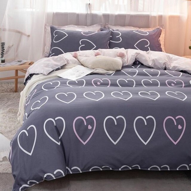 Set lenjerie de pat dublu, bumbac satinat, 4 piese, Casa de Vis, A50-528
