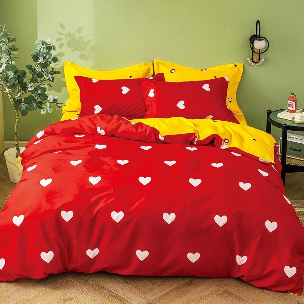 Set lenjerie de pat dublu, bumbac satinat, 4 piese, Casa de Vis, A50-536